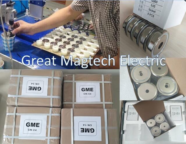 钕磁铁锅60毫米杯磁铁强锅磁铁生产和包装